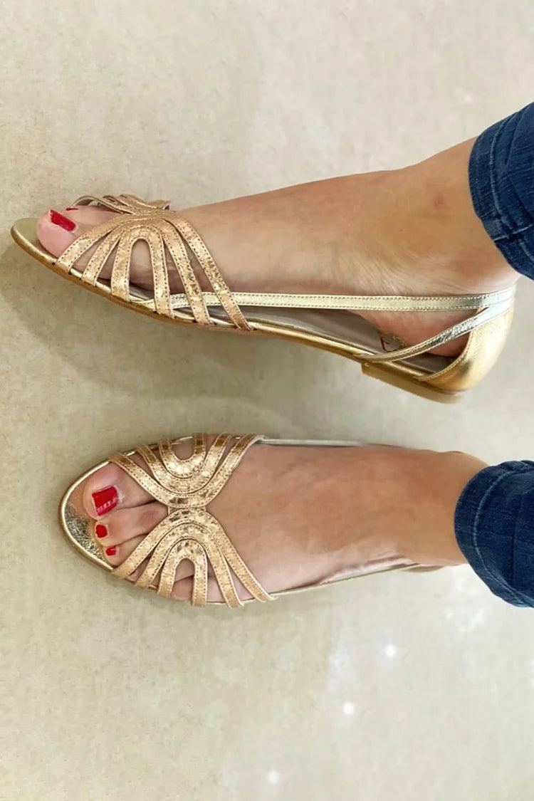 Solea | Sandalias doradas de tiras delicadas