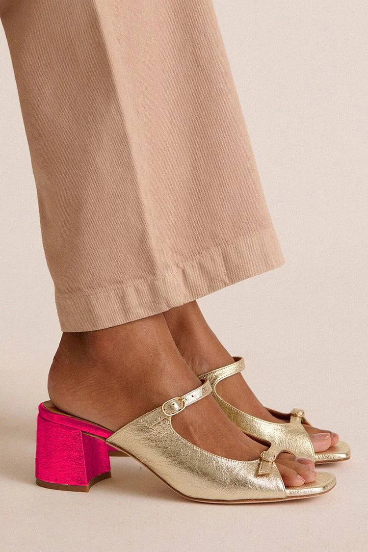 Verona | Sandalias de tacón elegante - Dorado