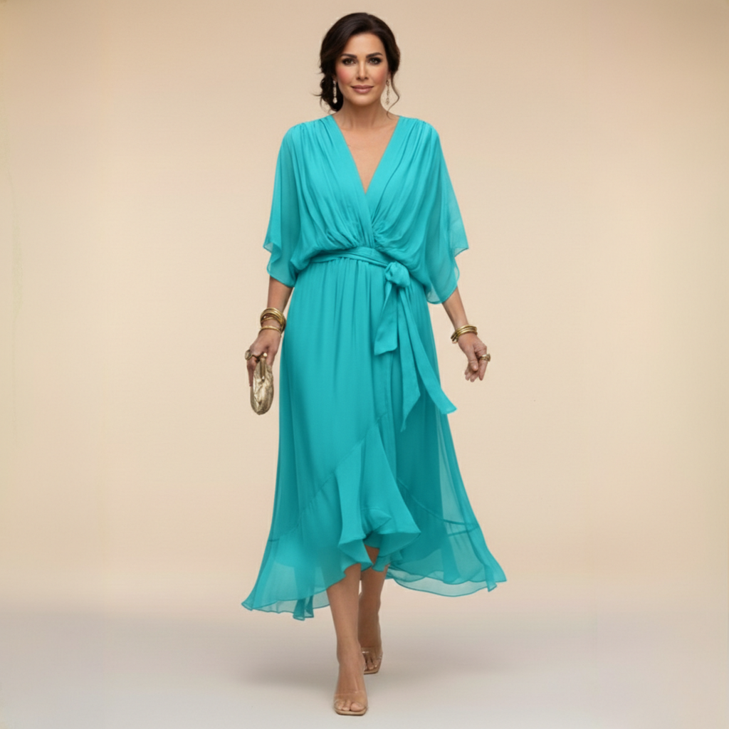 Sarah | Vestido de chifón con escote en V