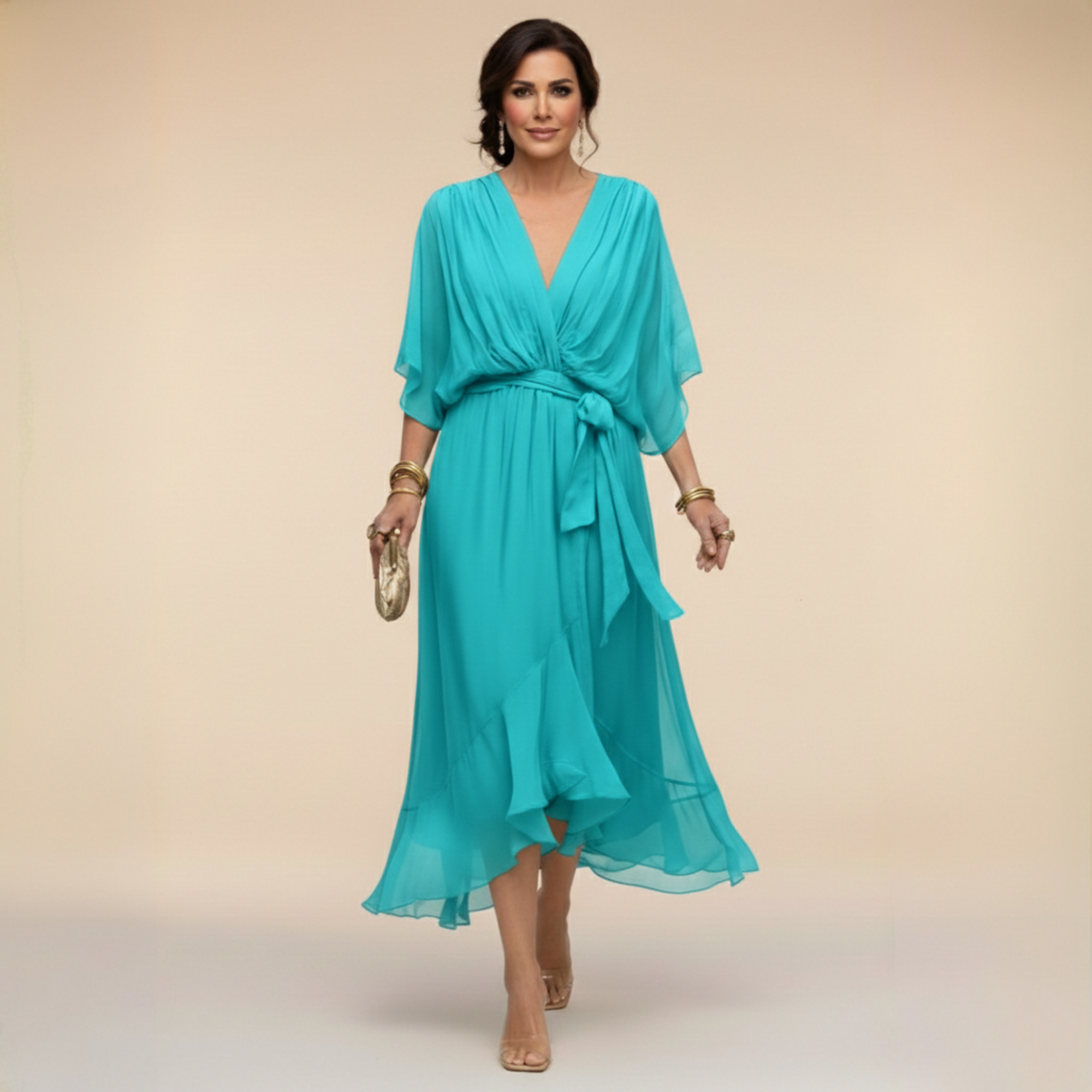 Sarah | Vestido de chifón con escote en V