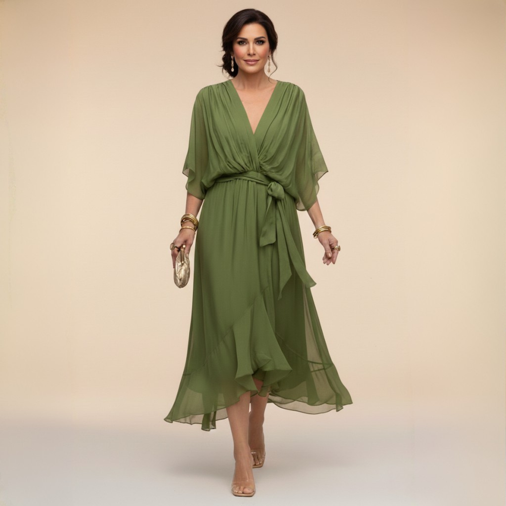 Sarah | Vestido de chifón con escote en V