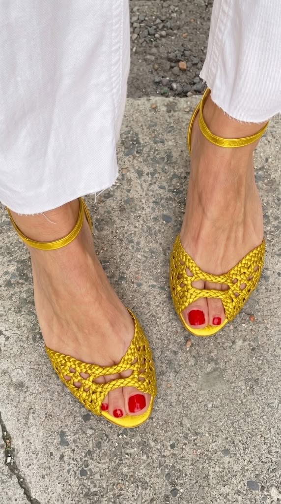 Elisa | Sandalias trenzadas doradas - Dorado