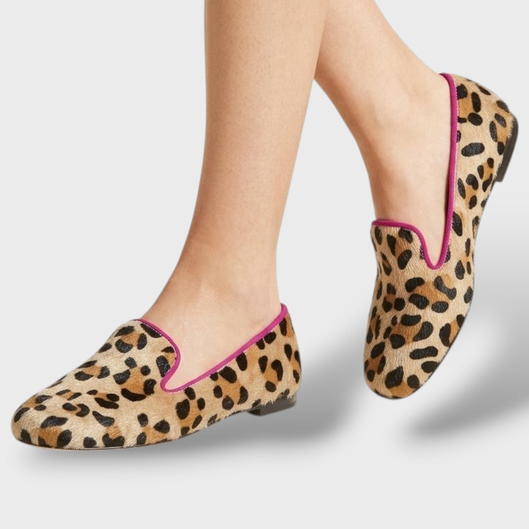 Sergio | Mocasines leopardo con ribete en contraste