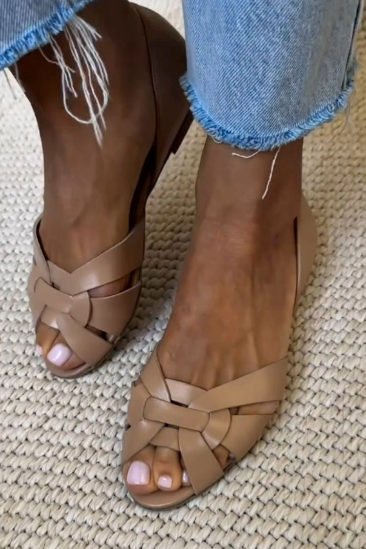 Alba | Sandalias trenzadas naturales - Café