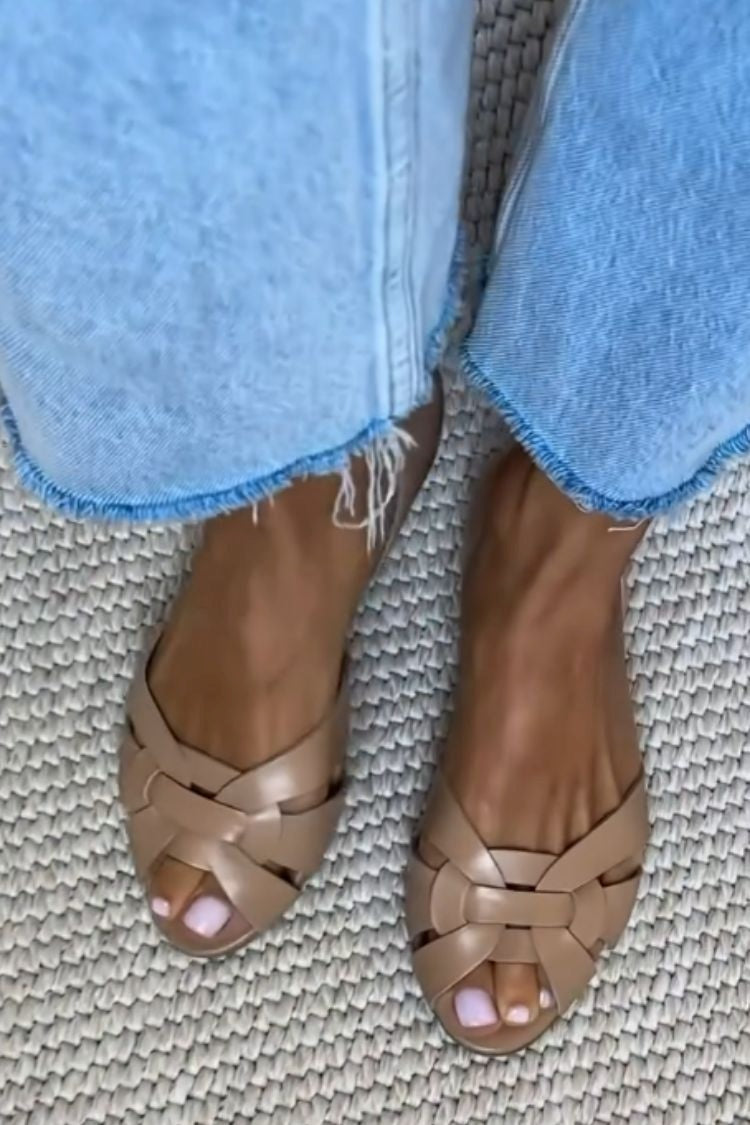 Alba | Sandalias trenzadas naturales - Café