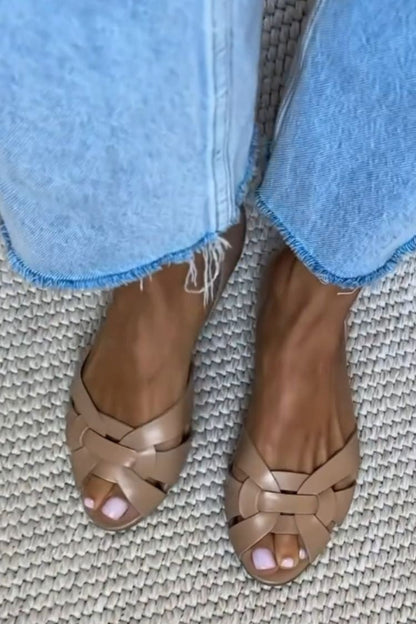 Alba | Sandalias trenzadas naturales - Café