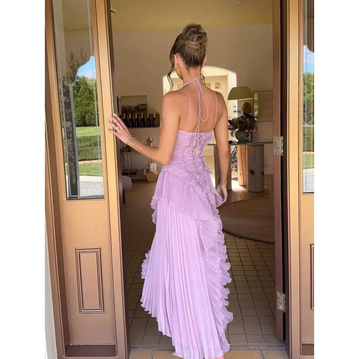 Olivia | Vestido plisado con volantes