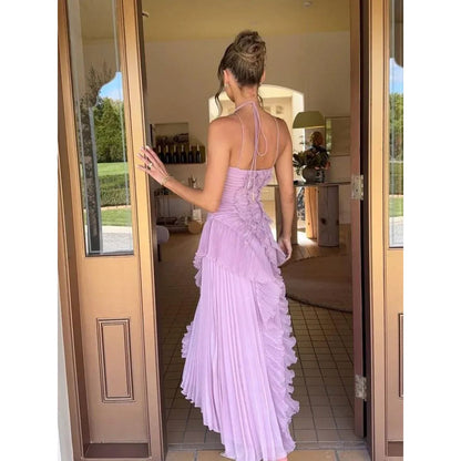 Olivia | Vestido plisado con volantes