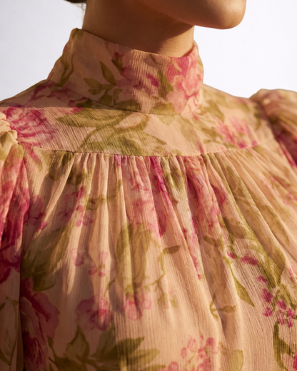 Rosario | Vestido largo floral de chifón