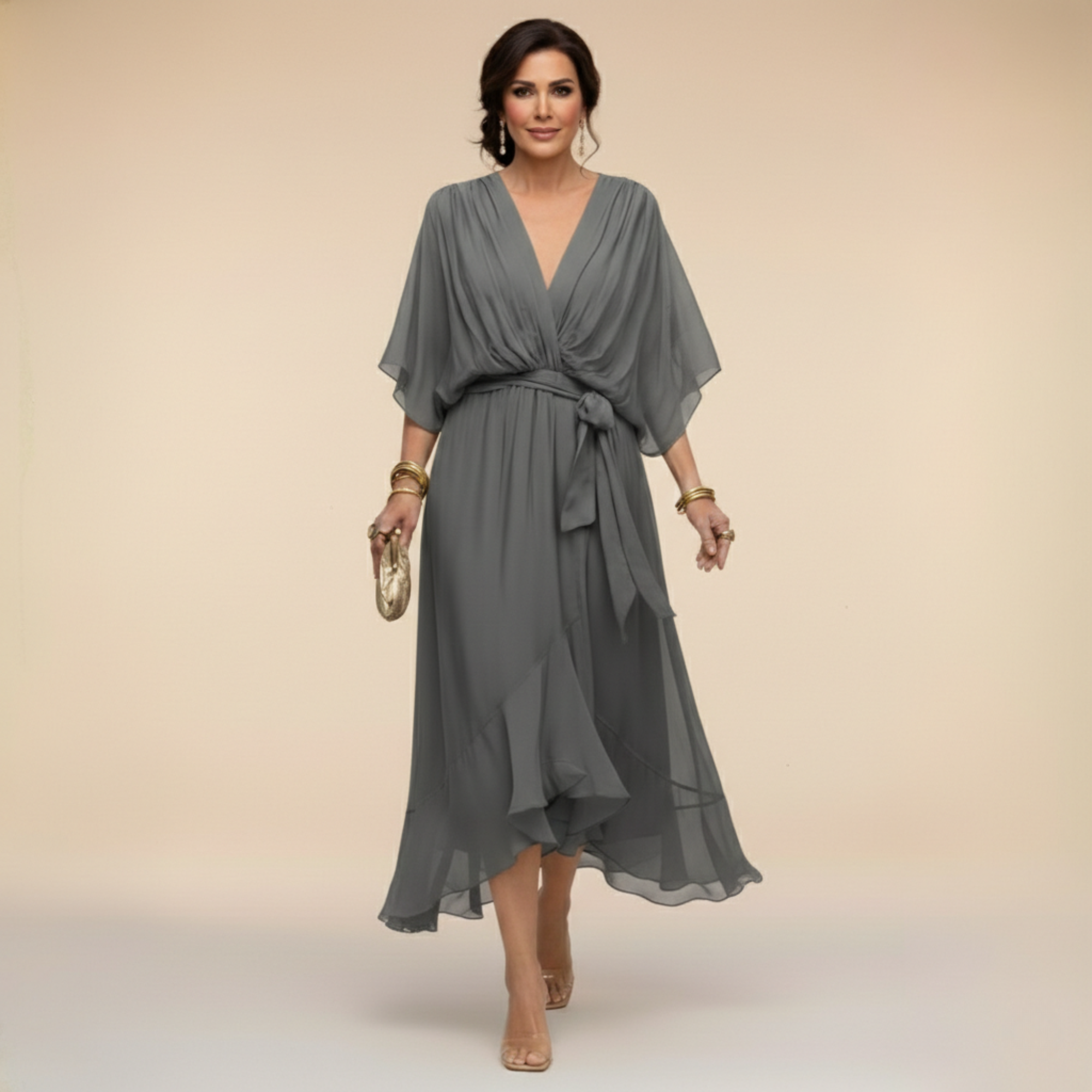 Sarah | Vestido de chifón con escote en V