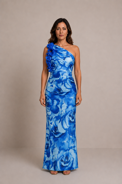 Isadora | Vestido midi floral con bajo sirena