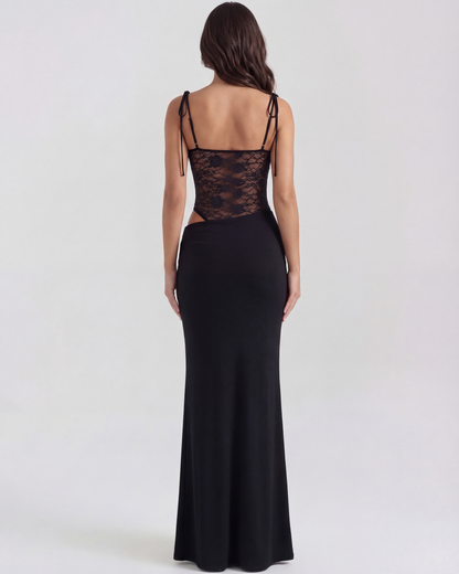 Cayetana | Vestido largo de encaje con tirantes finos