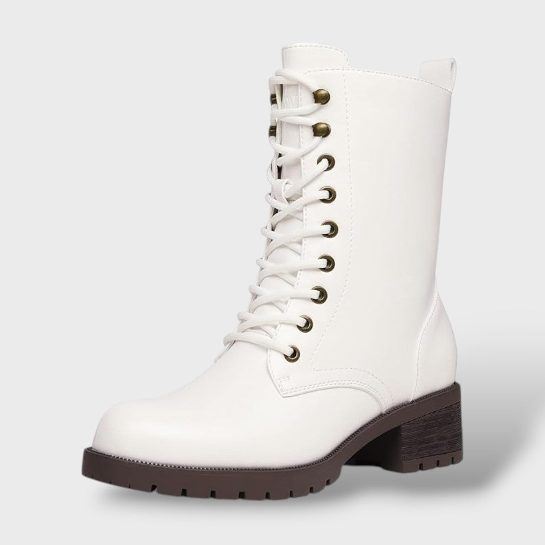 Roma | Botas militares con cremallera y tacón bajo