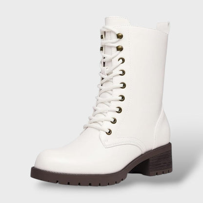 Roma | Botas militares con cremallera y tacón bajo
