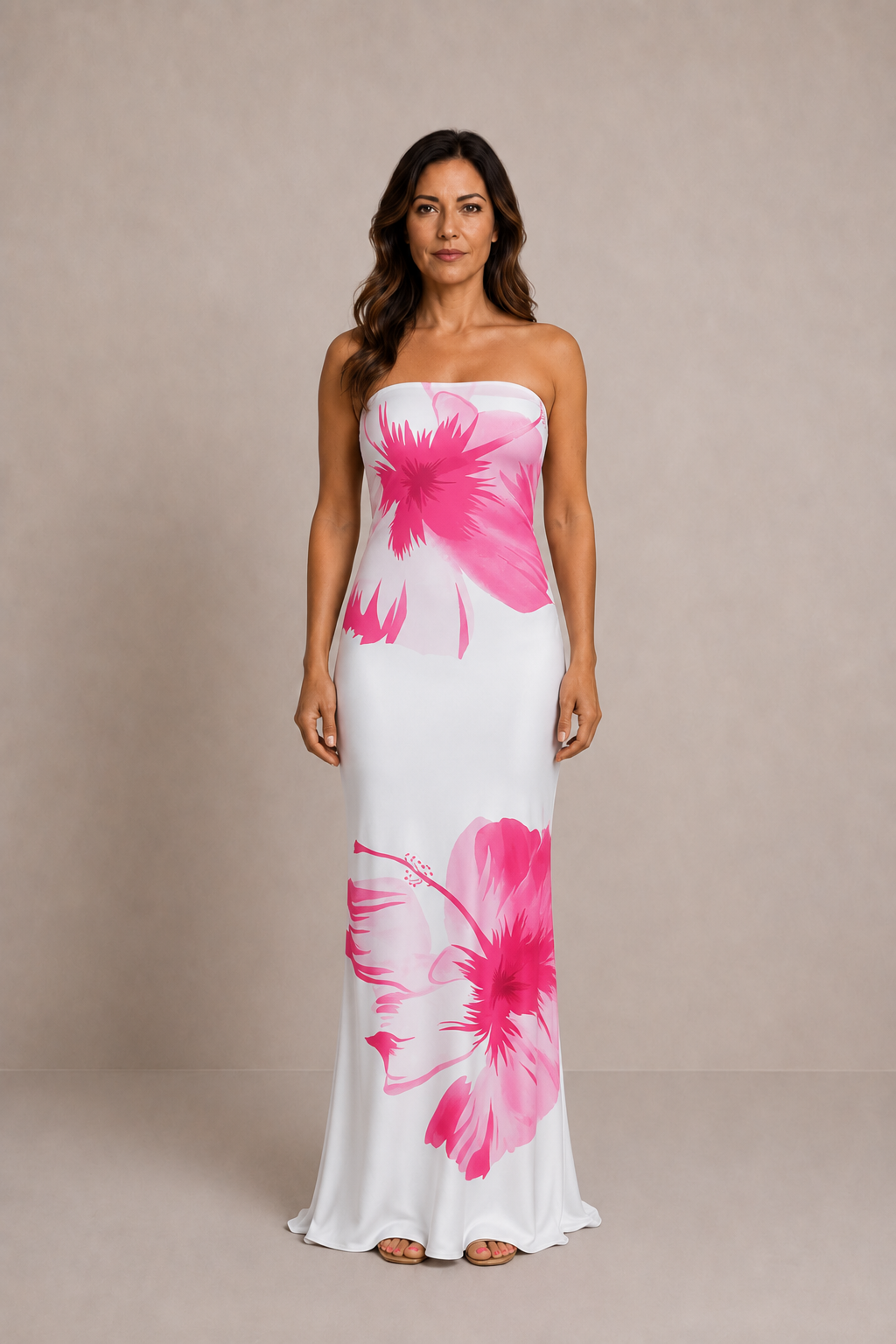 Lucía | Vestido midi floral palabra de honor