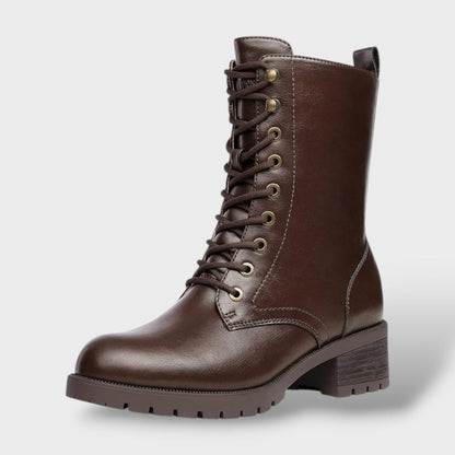 Roma | Botas militares con cremallera y tacón bajo