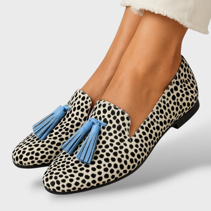 Carlo | Mocasines animal print con borlas