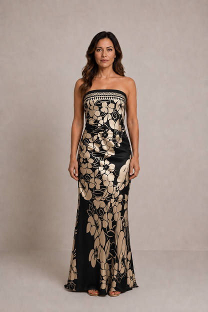 Serena | Vestido midi floral palabra de honor