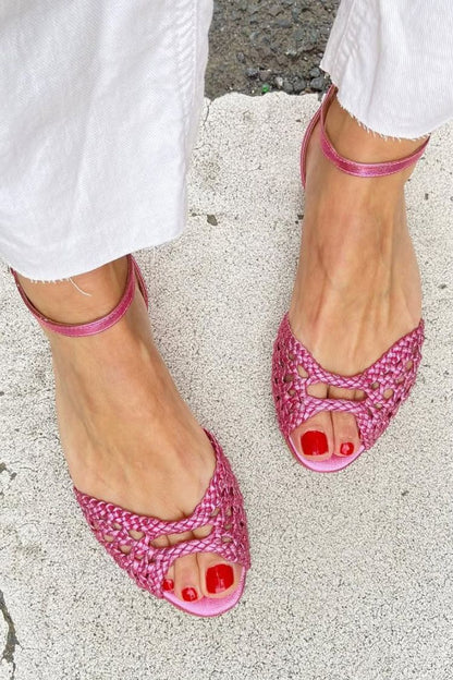 Elisa | Sandalias trenzadas doradas - Dorado