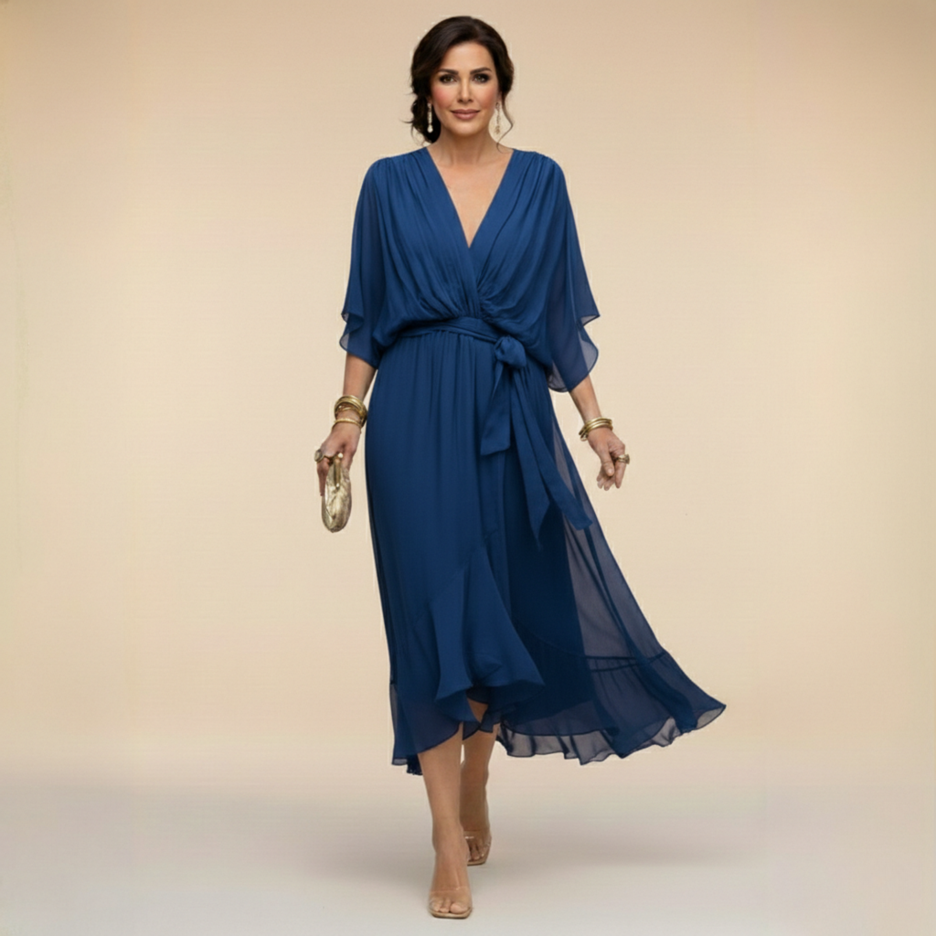 Sarah | Vestido de chifón con escote en V
