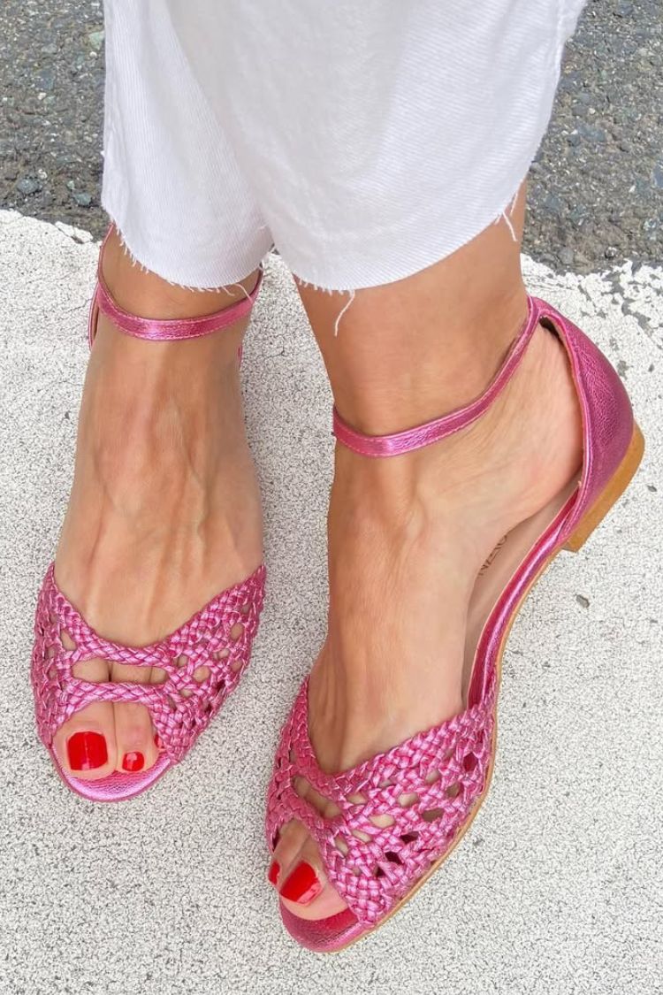 Elisa | Sandalias trenzadas doradas - Dorado