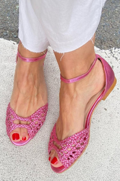 Elisa | Sandalias trenzadas doradas - Dorado