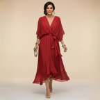 Sarah | Vestido de chifón con escote en V