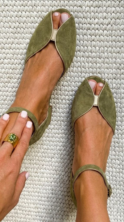 Oliva | Sandalias envolventes de ante
