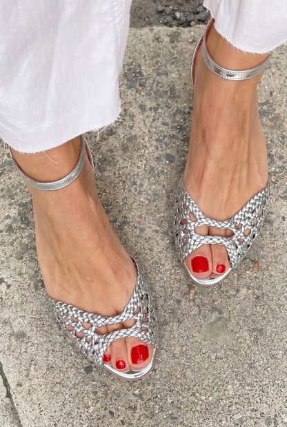 Elisa | Sandalias trenzadas doradas - Dorado