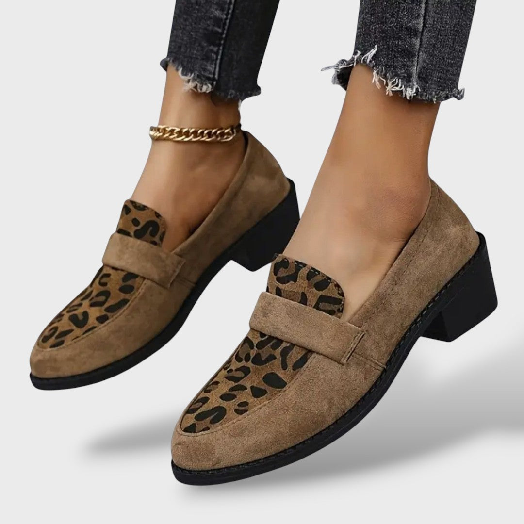 Vittorio | Mocasines de ante con detalle leopardo