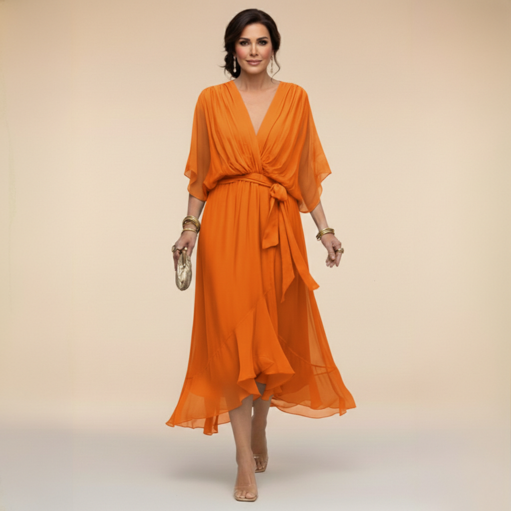 Sarah | Vestido de chifón con escote en V
