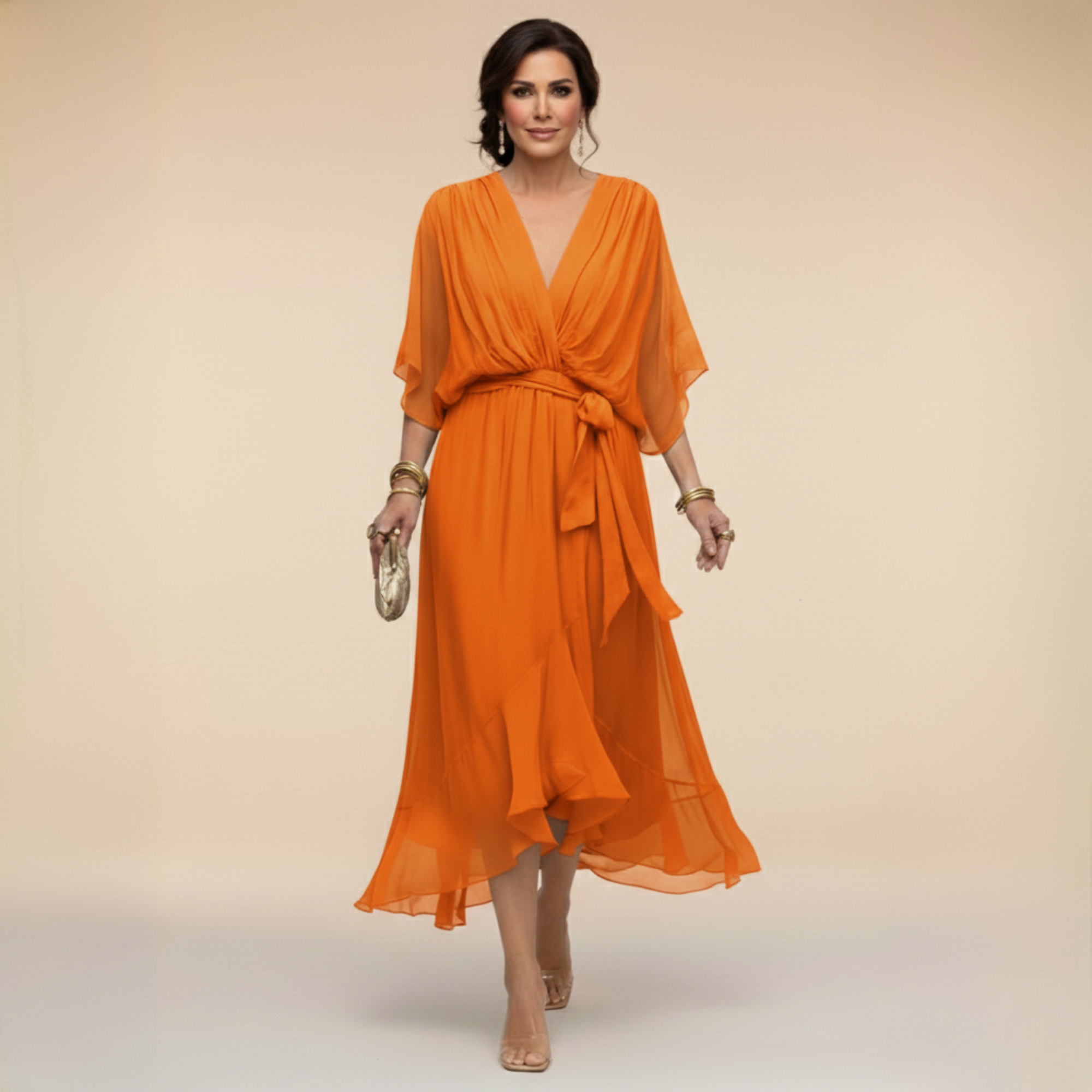 Sarah | Vestido de chifón con escote en V