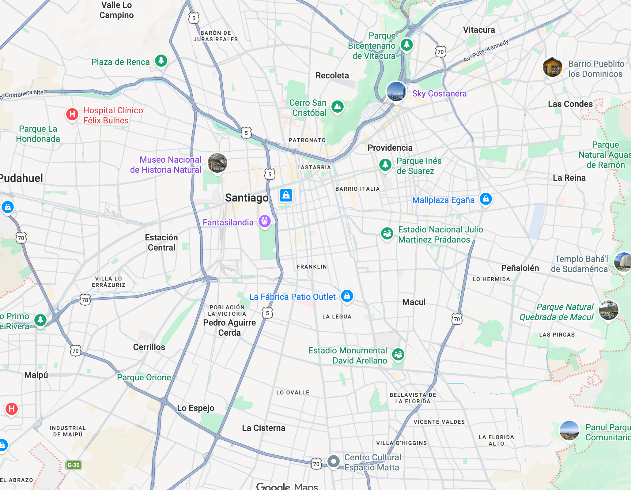 Mapa de Santiago de Chile