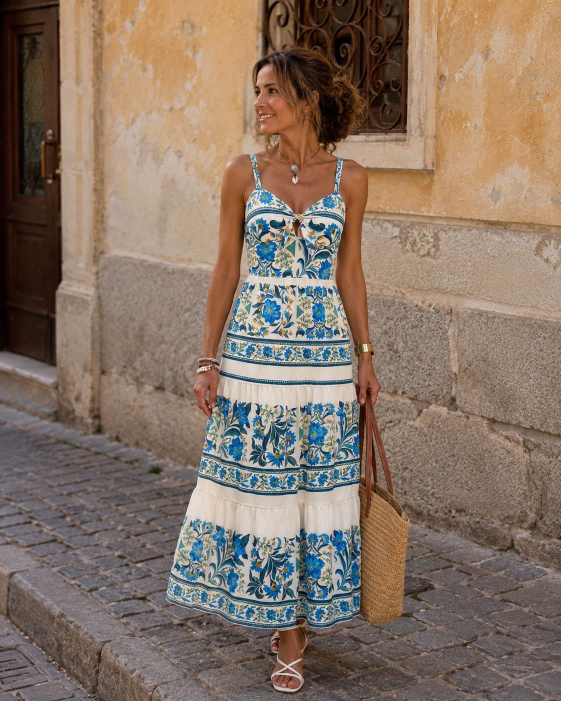 Elna | Vestido Maxi Floral de Escote Corazón