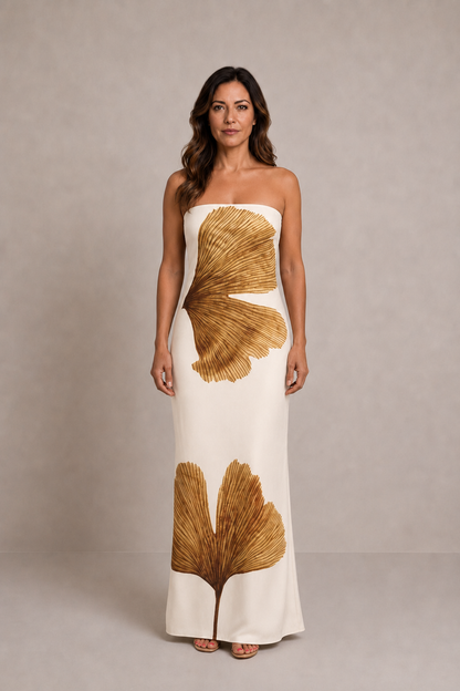 Serena | Vestido midi floral palabra de honor