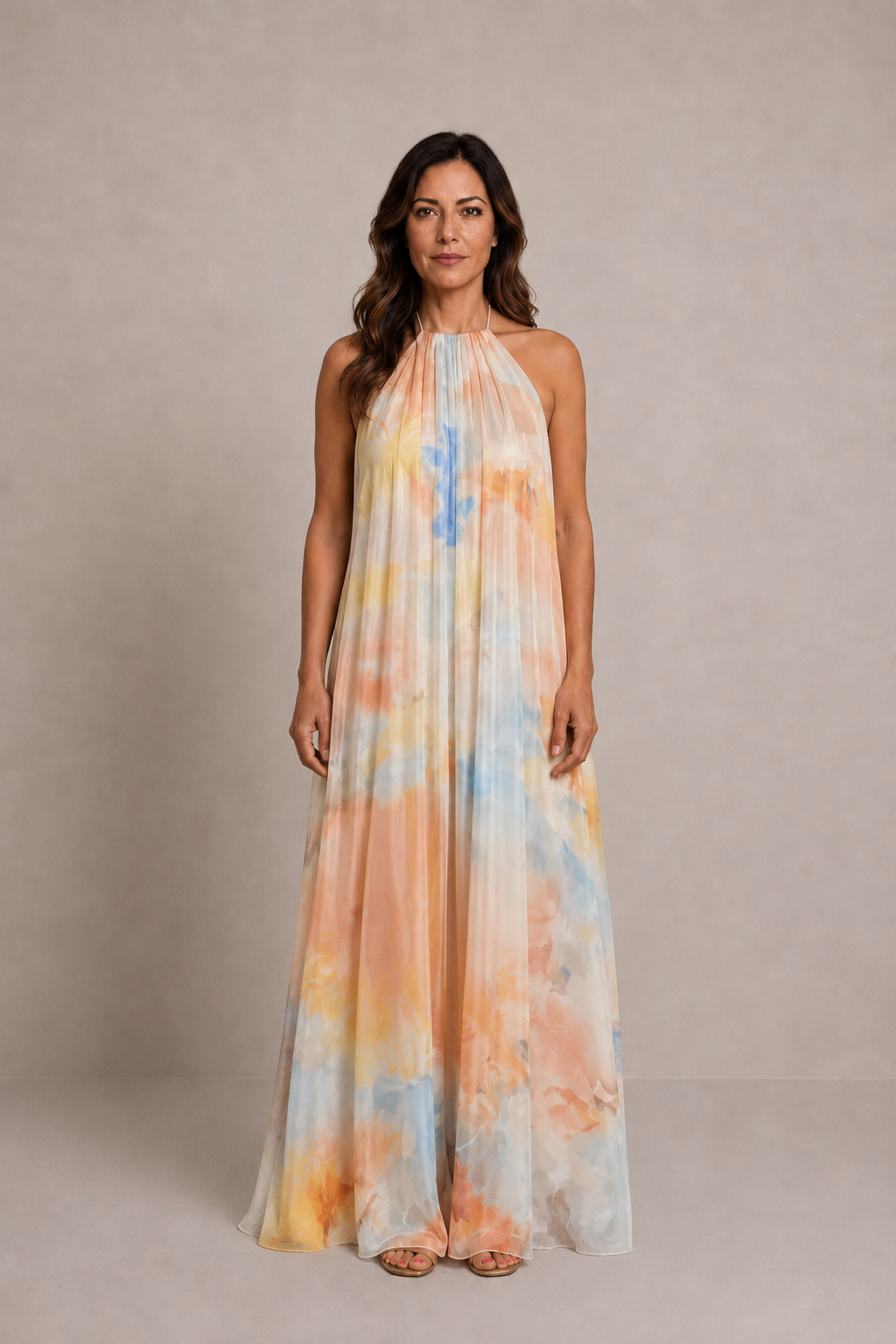 Giulia | Vestido largo bohemio de cuello halter