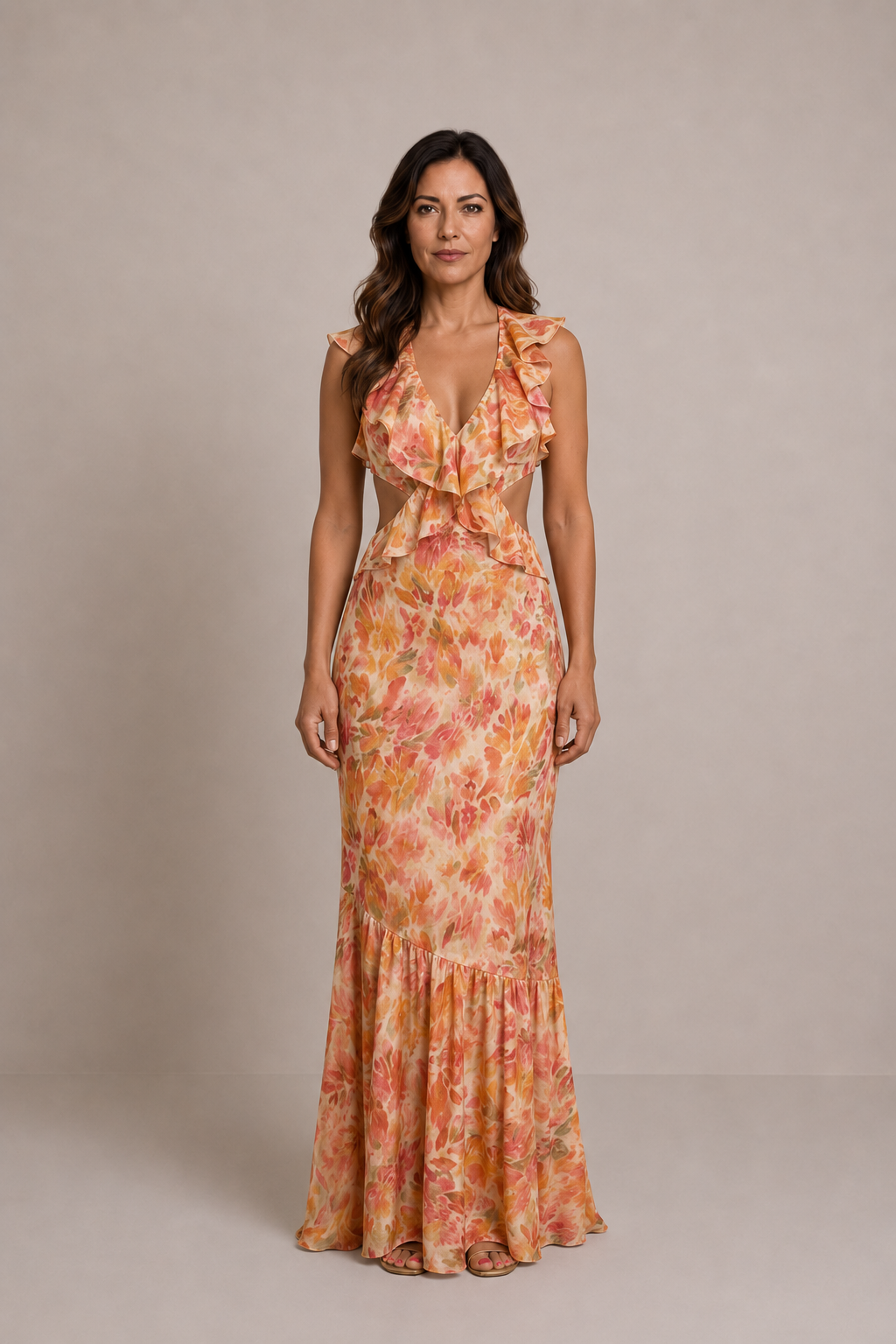 Indira | Vestido largo estampado de tirantes