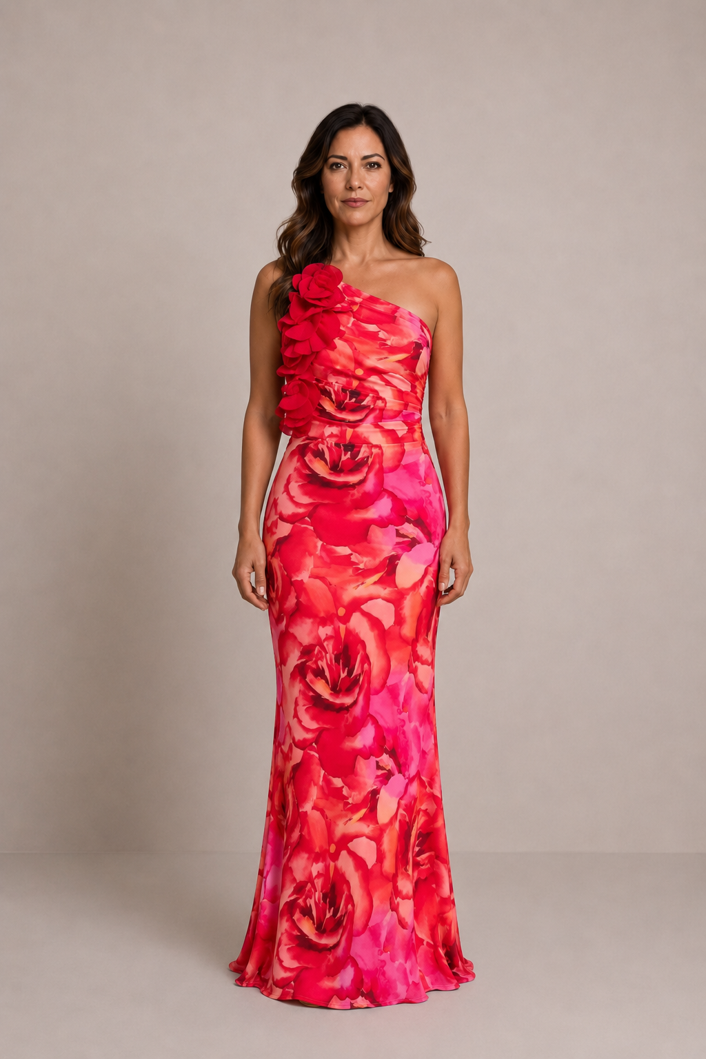 Isadora | Vestido midi floral con bajo sirena