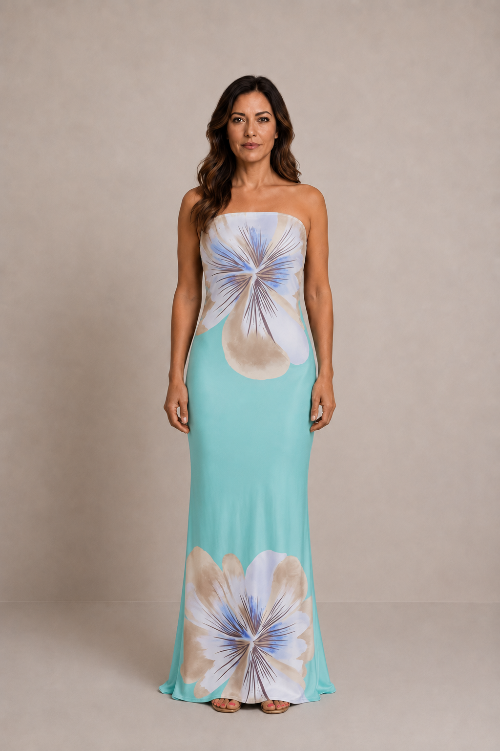 Lucía | Vestido midi floral palabra de honor