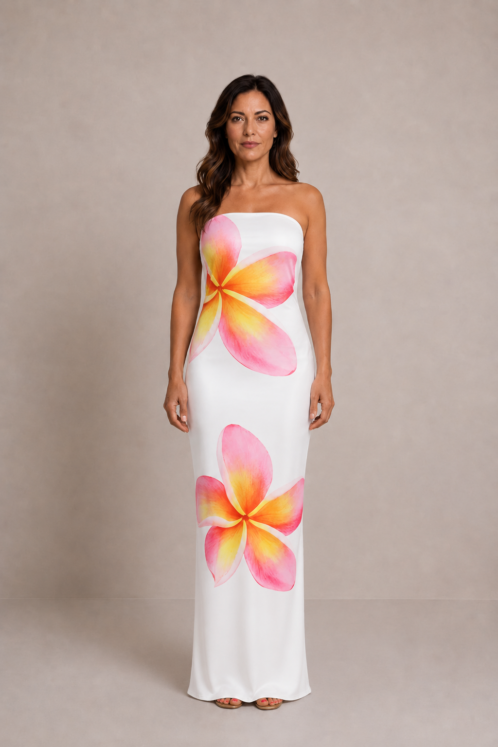 Lucía | Vestido midi floral palabra de honor