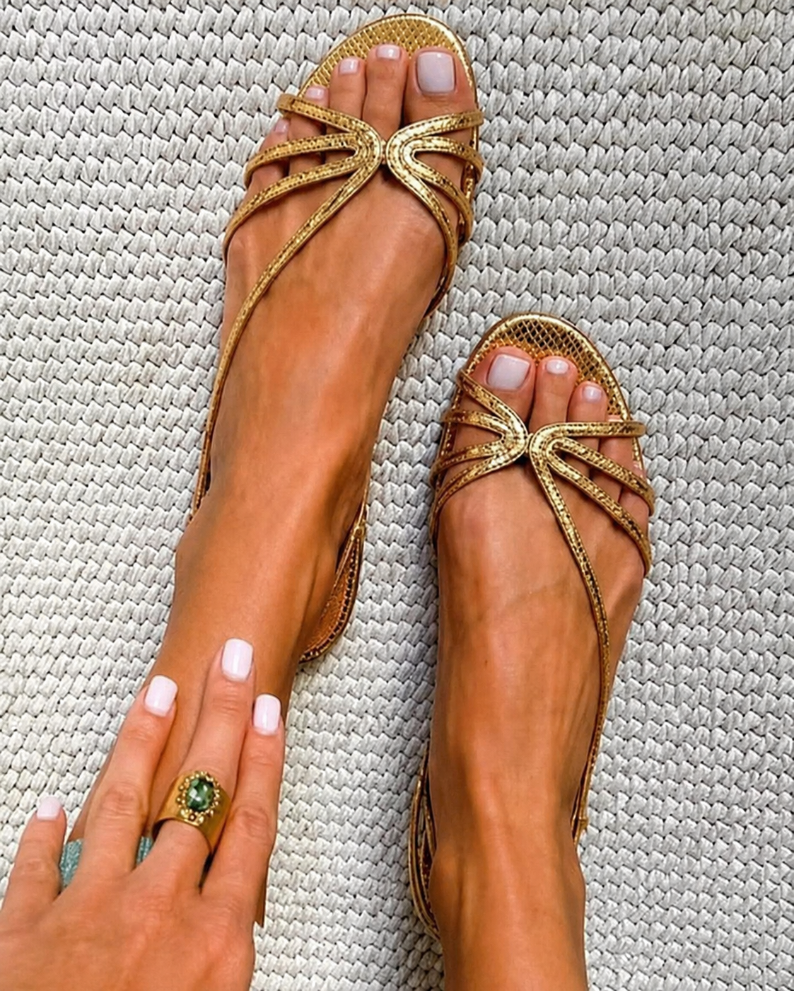 Siena | Sandalias doradas de verano - Dorado