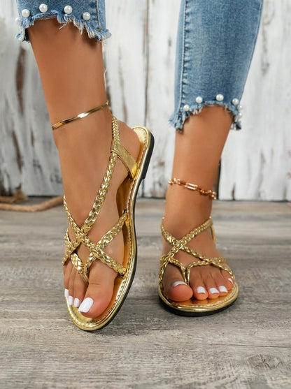 Luceria | Sandalias cruzadas metalizadas