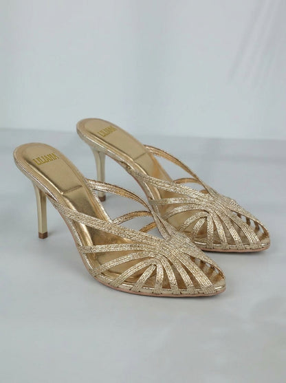 Aurabella | Sandalias de tacón con tiras trenzadas