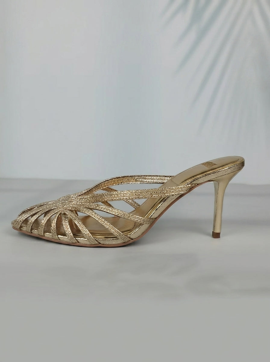 Aurabella | Sandalias de tacón con tiras trenzadas