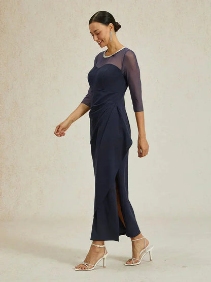 Eliana | Vestido midi entallado con drapeado