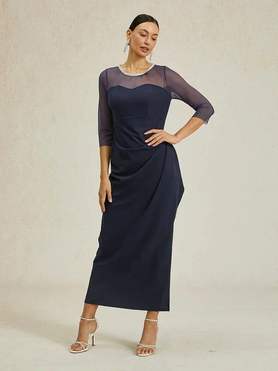 Eliana | Vestido midi entallado con drapeado