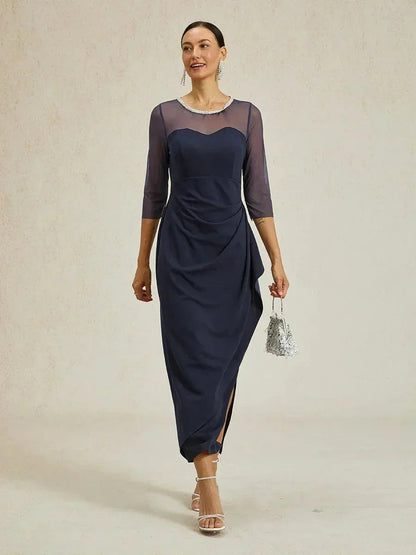 Eliana | Vestido midi entallado con drapeado