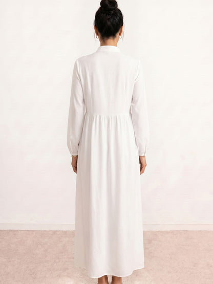 Amalia | Vestido camisero largo con falda plisada