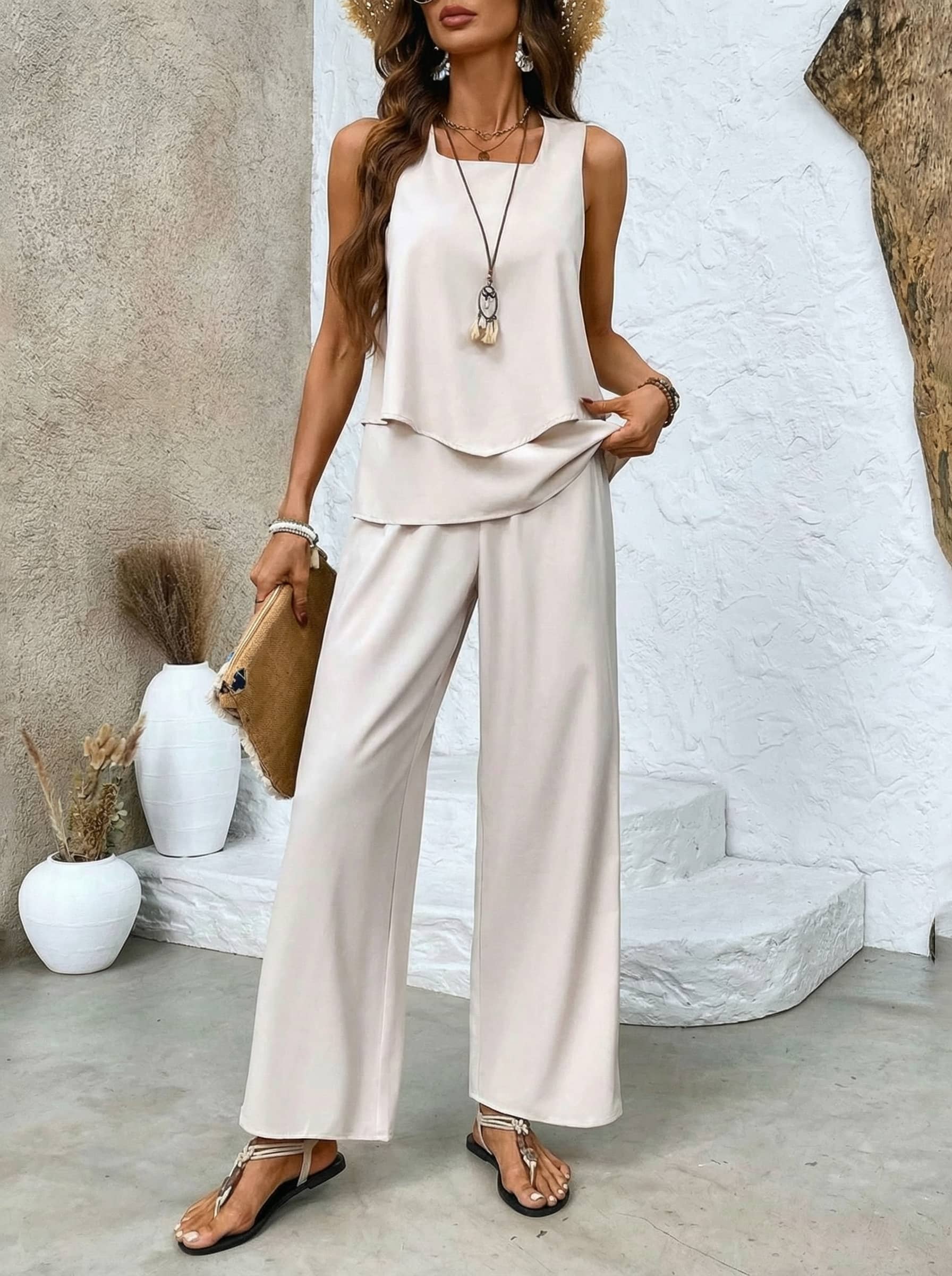Jamie | Conjunto fluido estampado de dos piezas