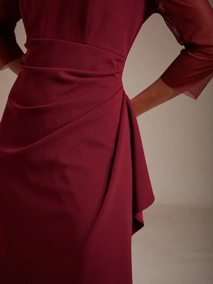 Eliana | Vestido midi entallado con drapeado